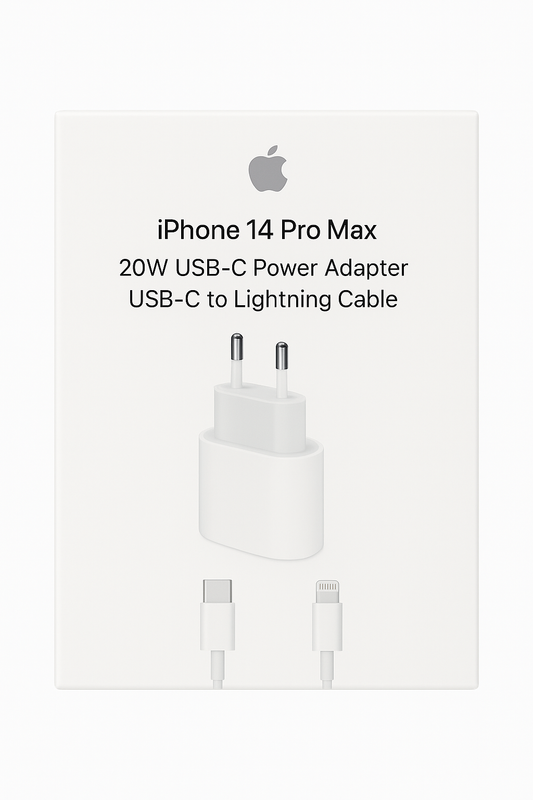 Chargeur Rapide Apple iPhone 14 Pro Max – Adaptateur USB-C 20W + Câble Lightning (1m)